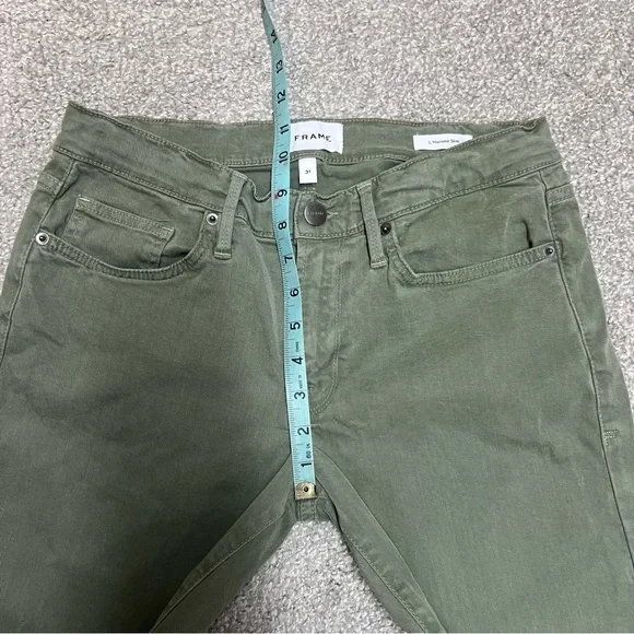 Frame Jeans Mens 31x26 Green L Homme Slim Wash Military Stretch Pants Denim - Picture 4 of 11